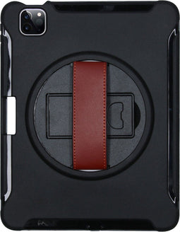 iMoshion Tablet Hoes Geschikt voor iPad Pro 11 (2022) / iPad Pro 11 (2021) / iPad Pro 11 (2020) / iPad Pro 11 (2018) - iMoshion Defender Backcover met strap - Zwart /Black & Brown