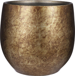 Mica Decorations Oliver Bloempot - H31 x Ø33 cm - Terracotta - Metal Goud