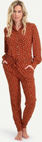 Cyell ART OF DOT - Dames pyjamabroek lang - Bamboe katoen - Roestbruin met dots (L)