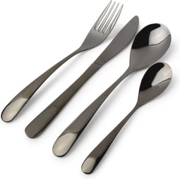 VIVA Bestekset - 24-delig - RVS - Zwart - Bestek Set - Mes - Vork - Lepel - Theelepel