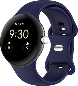 imoshion Siliconen bandje - Geschikt voor Google Pixel Watch / Watch 2 / Watch 3 (41 mm) - Maat S - Donkerblauw
