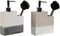 Schuurborstel met handvat en zeepdispenser Home ESPRIT Wit Beige Grijs 11 x 9,3 x 16,6 cm (2 Stuks)
