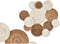 Wanddecoratie Wit Bruin Mangohout Mandala 76 x 70 x 5 cm