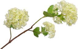 Silk-ka Kunstbloem-Zijden Bloem Sneeuwbal Tak Crème Groen 107 cm