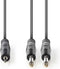 Nedis COTH23200GY50 - Audiokabel 6.35mm-naar-3.5mm - 500cm - Grijs