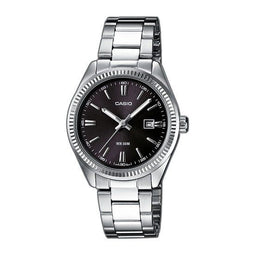 Casio LTP-1302PD-1A1VEG - Polshorloge - Dames - Quartz - Ø 30 mm - Zilver - Zwart