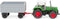 Wiking 096003 N Landbouwmachine Fendt Favorit met aanhanger