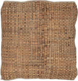 J-Line kussen Vierkant 1 Zijkant - riet/textiel - naturel - large