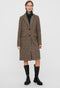 VERO MODA VMBLAST CHECK LONG WOOL JACKET - Dames Jas - Reverskraag lange mouwen knoopsluiting - Maat L (40)