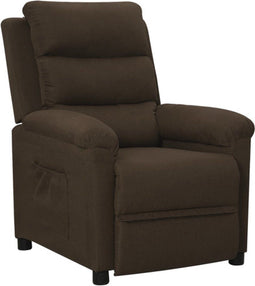 vidaXL Fauteuil verstelbaar stof donkerbruin