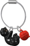 Metalmorphose Sleutelhanger Poes Kitten met bolletje wol Kat - Zwart