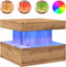 vidaXL - Salontafel - met - LED-verlichting - 50x50x40cm - artisanaal - eikenkleur