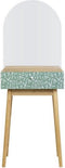 DREATTE TAFEL 1 LADE 1 MIROR - CHENE EN GROEN Decor - Massieve houten voeten - L 50 x D 40 x H 135 cm - Gardenia