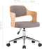 vidaXL - Eetkamerstoel - draaibaar - gebogen - hout - en - stof - taupe