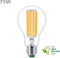 Philips Ultra Efficient LED lamp Transparant - 75 W - E27 - Wit licht