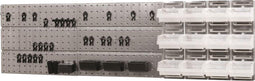 Raaco Gereedschapswand - Gereedschapsbord - 31 clips 12 opbergbakjes - Grijs (3 stuks)