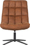 WOOOD Dirkje Draaifauteuil - Leerlook - Cognac - 101x70x85