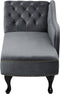 NIMES - Chaise longue - Grijs - Linkerzijde - Fluweel