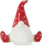 J-Line figuur Kerstman zittend - keramiek - rood/wit - small