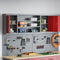 vidaXL - Gereedschapskast - Muurbevestigd - met - Pegboard - Rood - 150x20x55 - cm - Staal