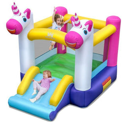 Coast Springkussen - 2-in-1 Opblaasbaar Kasteel met Glijbaan - 260 x 195 x 219 cm - Multicolor