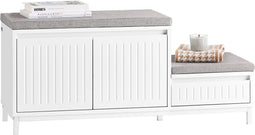SoBuy FSR172-W - Schoenenbank - Opbergbank met Zitvlak voor 6-8 paar schoenen - Wit