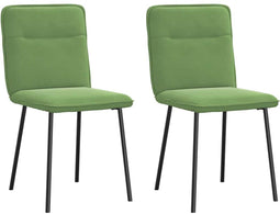 vidaXL - Eetkamerstoelen - 2 - st - fluweel - lichtgroen