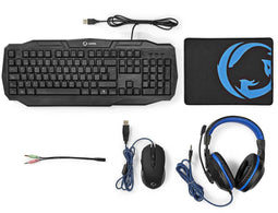 Nedis GCK41100 - Gaming Combo Kit - Toetsenbord met LED verlichting en Anti-Ghosting - Qwerty ES