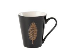 J-Line tas Pluim - porselein - zwart/goud - 4 stuks