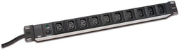 Digitus DN-95404 - Stekkerdoos 10x IEC C13 - Aluminium profiel 2 m kabel zwart