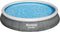 Bestway Fast Set - Opblaasbaar zwembad 396x84 cm - Inclusief filterpomp - Grijze rattanprint