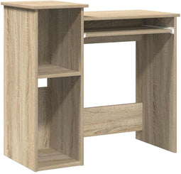 vidaXL - Bureau - met - schappen - 84x40x78 - cm - bewerkt - hout - sonoma - eikenkleur