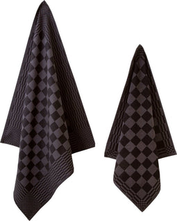 Ten Cate Keukenset - 1x Keukendoek & 1x Theedoek - Chess Zwart