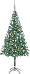 vidaXL - Kunstkerstboom - met - verlichting - kerstballen - dennenappels - 180 - cm