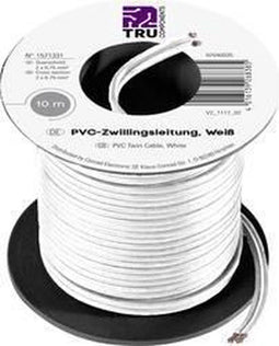 TRU COMPONENTS 1571331 Draad 2 x 0.75 mm² Wit 10 m