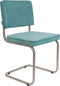 Zuiver Ridge Rib Brushed Eetkamerstoelen Blauw - Set van 2