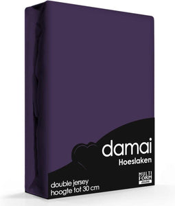//Hoeslaken double jersey 1 pers. - 80-90x200/220cm & 100x200cm (76) mysterioso (tot 25 cm) Damai