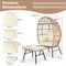 Coast Eierstoel - Rotan - Voetenbank - Comfortabele Kussens - Weerbestendig - Boho Design - Bruin