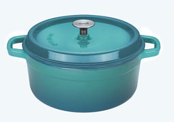 Sola - Braadpan 28 cm - Gietijzer - Blauw/groen