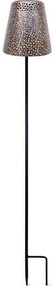 Solarlamp - GARDEN ID Gold - Ø12 h70 cm - Gebruiksduur 6-8 uur - Stabiliserende voet - Aan/uit knop - Zonder bedrading - AAA batterij.