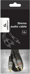Gembird CCA-352-1.5M - Audio-verloopkabel 3.5mm naar 2 x RCA - Vergulde connectoren - Zwart