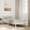 vidaXL - Bedframe - extra - lang - zonder - matras - grenenhout - wit - 100x220 - cm