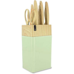 Messenblok met 6 delen - MENASTYL - 5041060 - Keramisch lemmet - Polypropyleen - Celadon