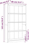 vidaXL - Boekenkast - met - 4 - schappen - 80x24x142 - cm - hout - bruin - eikenkleur