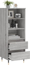 vidaXL - Hoge - kast - 40x36x110 - cm - bewerkt - hout - grijs - sonoma