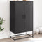 vidaXL - Hoge - kast - 68,5x38,5x123,5 - cm - staal - zwart