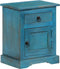 vidaXL - Nachtkastje - 40x30x50 - cm - massief - mangohout - blauw