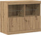 vidaXL - Sideboard - met - LED - Verlichting - Artisan - Eiken - 81x37x67 - cm