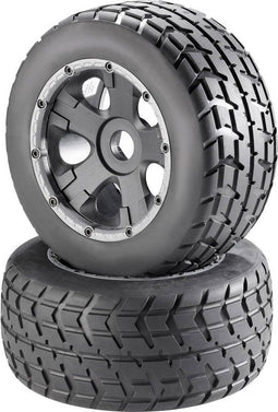 Reely 1:6 Buggy Complete wielen V-Block 5-spaaks Zwart 2 stuk(s)