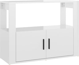 vidaXL - Dressoir - 80x30x60 - cm - bewerkt - hout - hoogglans - wit